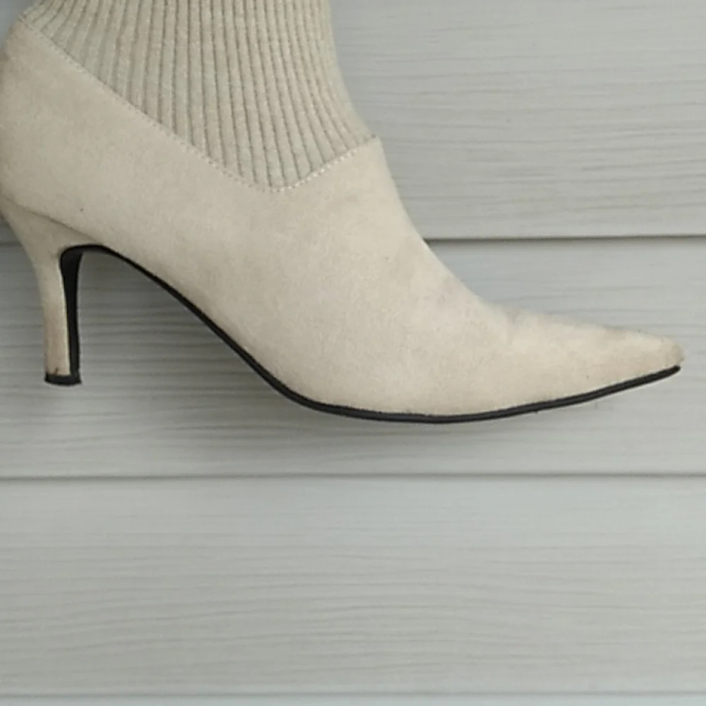 Vintage, Rampage, Fabric, Upper Balance, Beige Boots, beautiful - Picture 11 of 11